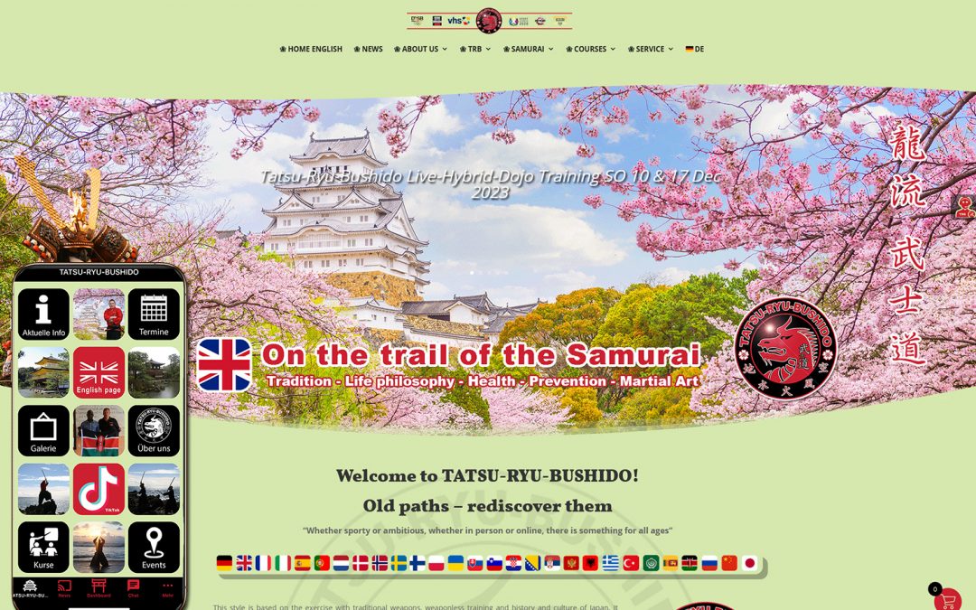 Englischer Bereich auf Tatsu-Ryu-Bushido.com stark erweitert