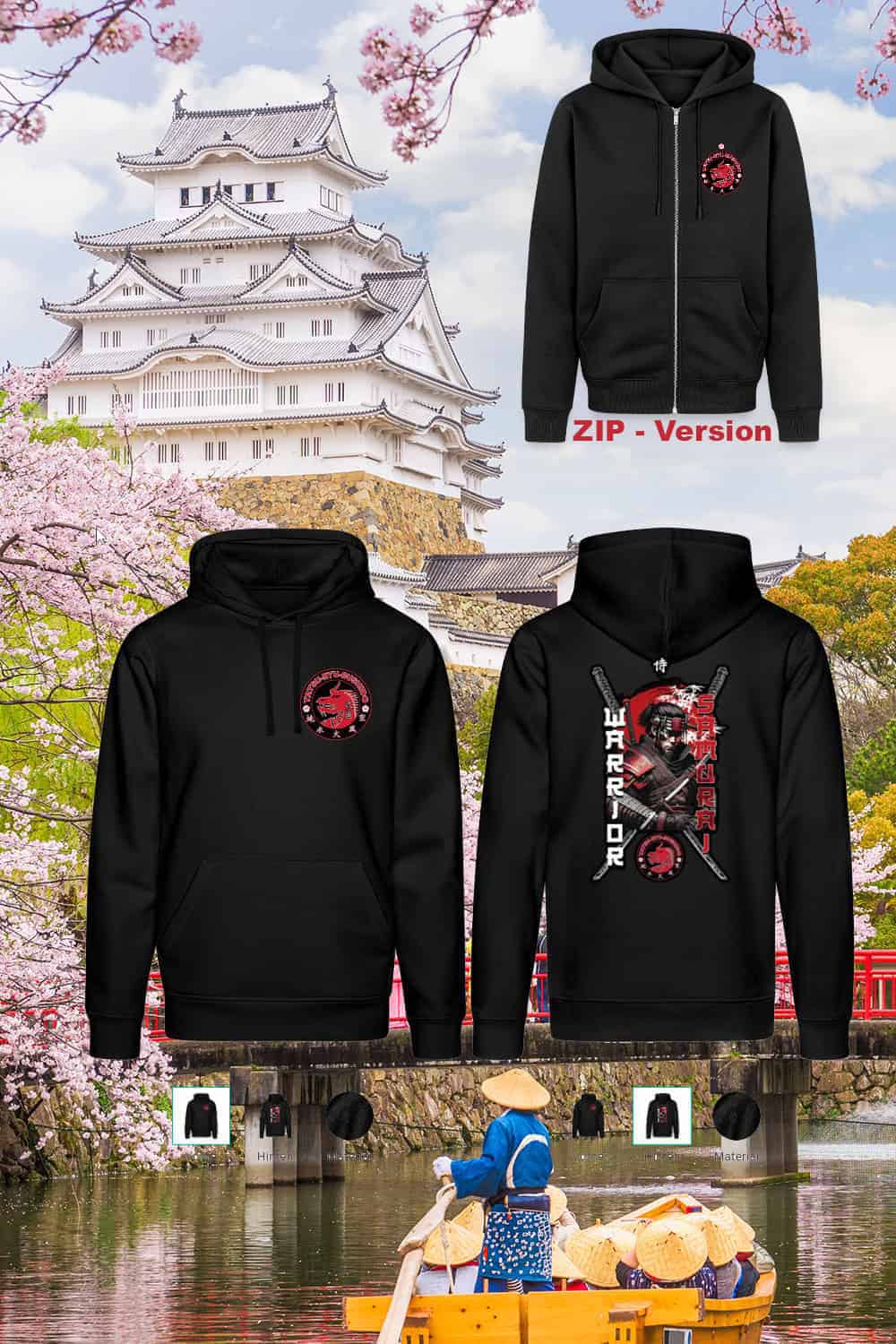 Tatsu-Ryu-Bushido Unisex Bio-Hoodie (ZIP) DRUMMER 2024 schwarz